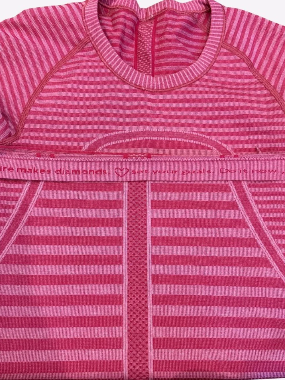 Lululemon Swiftly Tech Short Sleeve Heathered Berry Rumble Pink Striped Sz 6